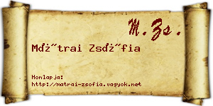 Mátrai Zsófia névjegykártya