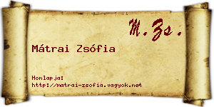 Mátrai Zsófia névjegykártya